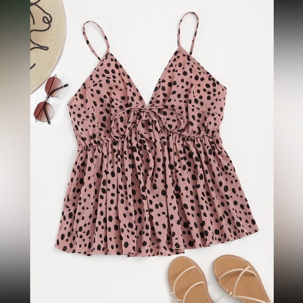 SHEIN Curve Dalmatian Print Cami Top
